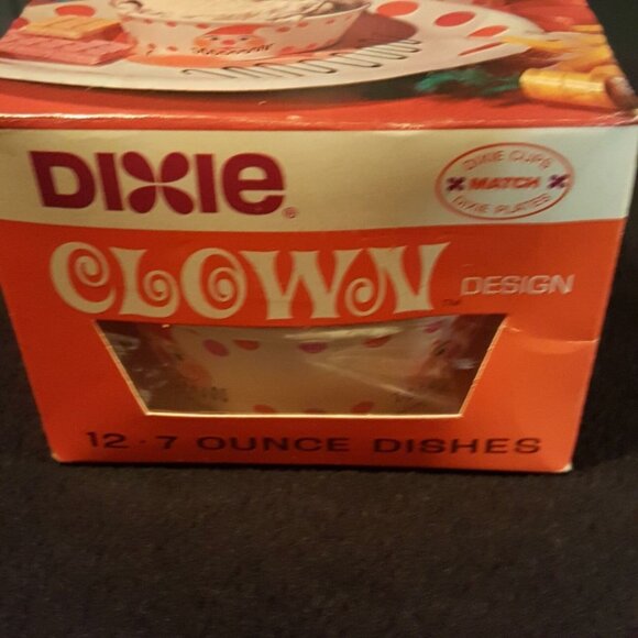 Vintage 70s Dixie Clown Dishes Ice Cream Cup Matchables 12 Count 7 Ounce - Picture 5 of 7